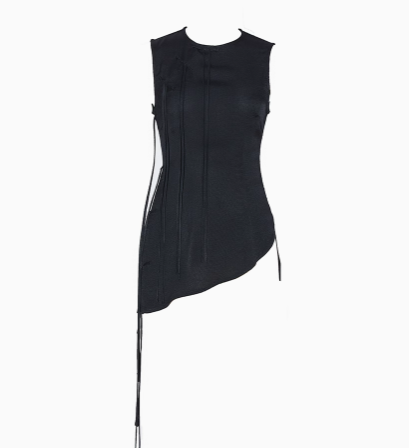 Irregular Lace-Up Vest – Chic Summer Statement Crop Top