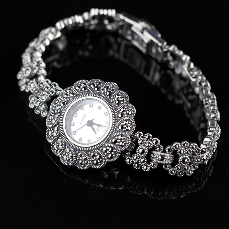 Maxy Thai Silver Lace Watch – Handcrafted S925 Vintage Timepiece
