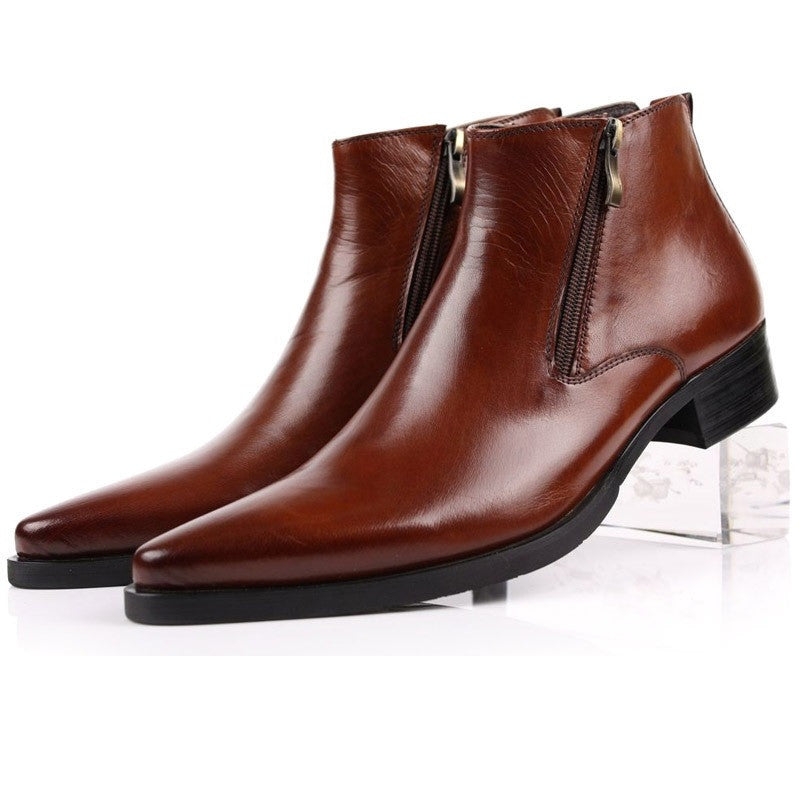 Men’s Classic Leather Business Boots – Formal, Stylish & Durable