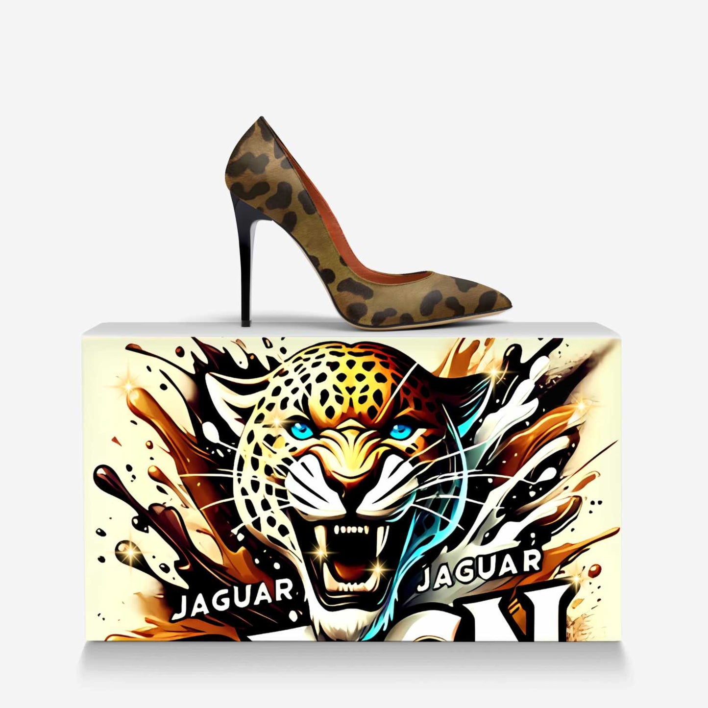 🔥 Jaguar Reign Heels – Luxe Italian Leather, Bold & Fierce Design 🔥