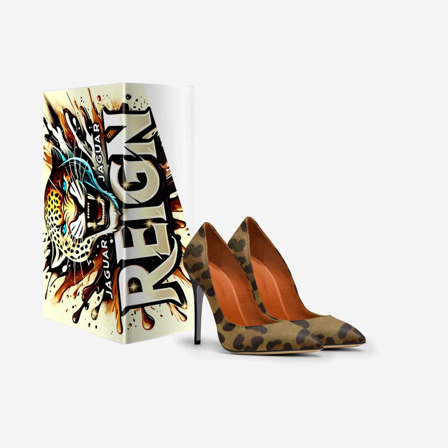 🔥 Jaguar Reign Heels – Luxe Italian Leather, Bold & Fierce Design 🔥