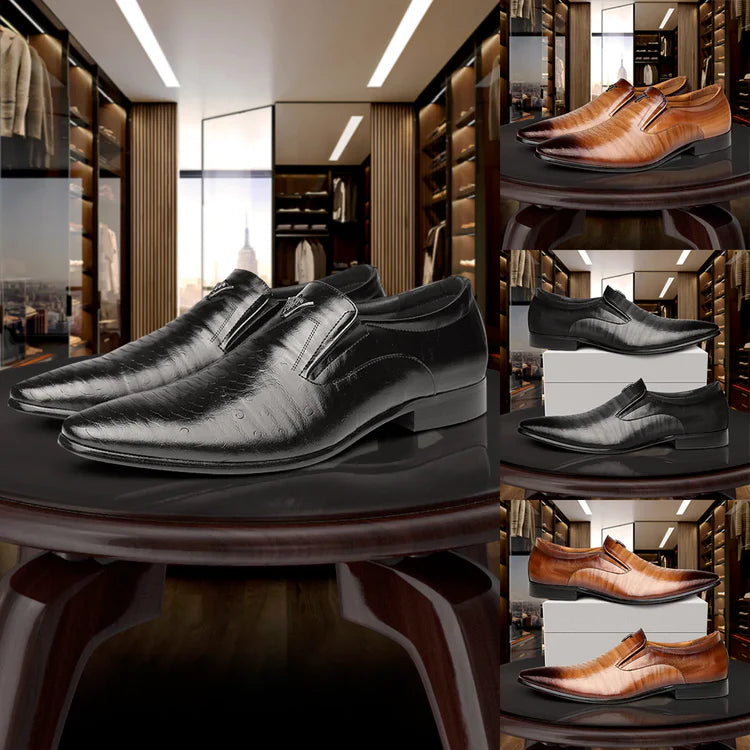 ๐ Menโs Crocodile-Print Slip-On Shoes โ Square Toe Retro Casual Loafers