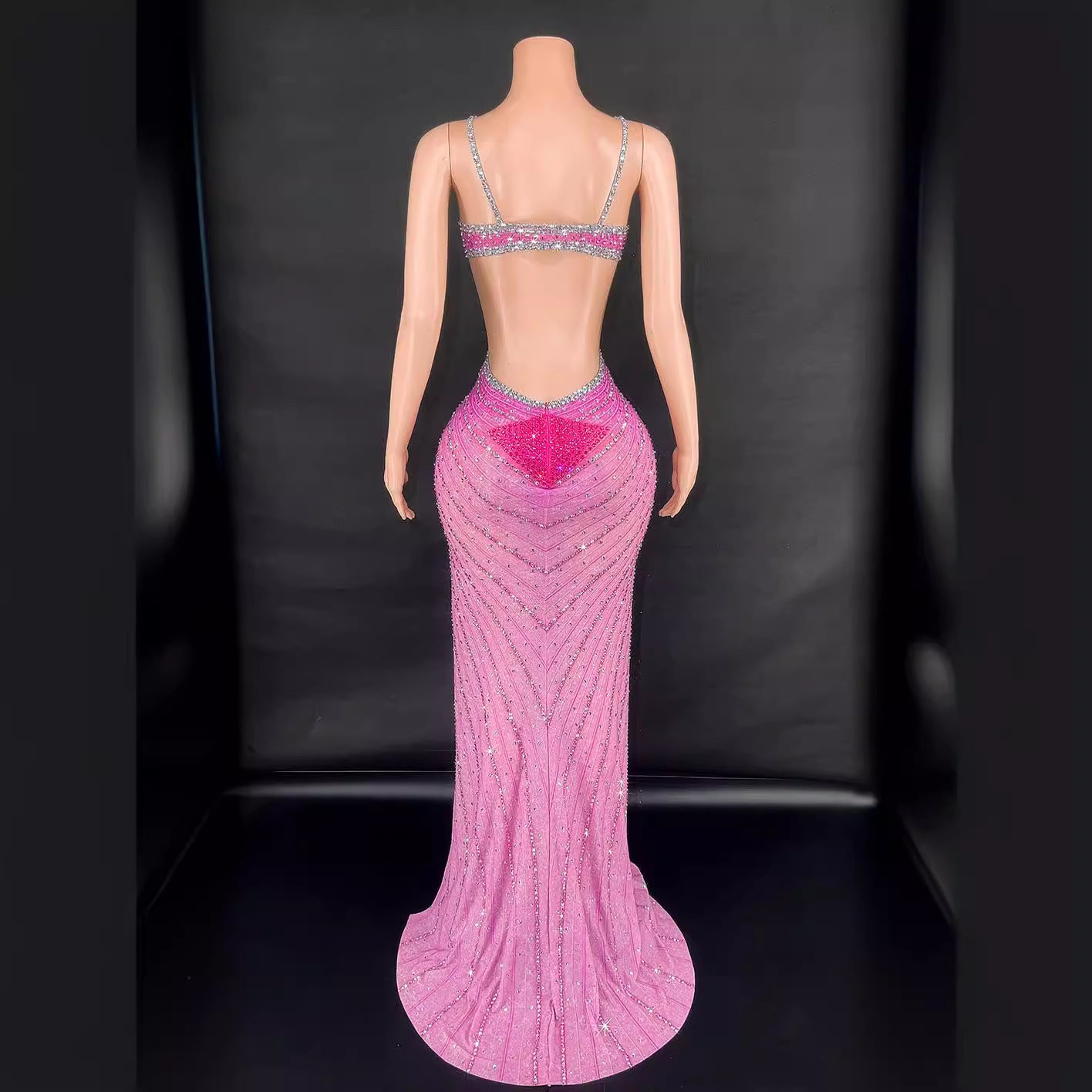 β¨ Rhinestone Socialite Cinched Maxi β Shiny Sleeveless Party Stage Dress