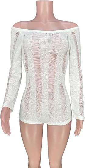 Off-Shoulder Knit Slim-Fit Jumpsuit – Flirty, Chic & Curve-Hugging