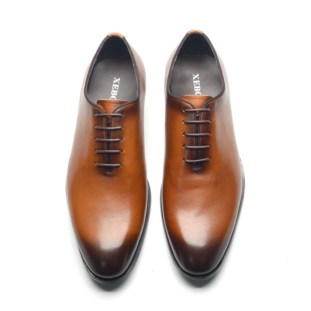 New classic men's leather formal high-end handmade first layer cowhide fashion business leather shoes