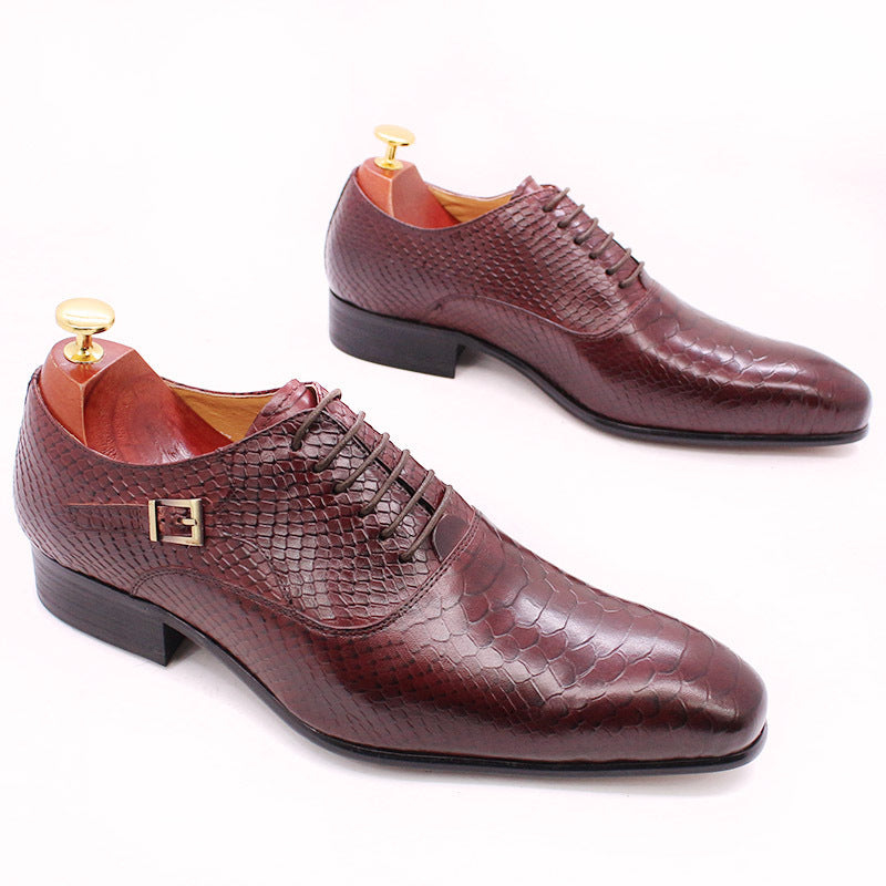๐ Menโs Oxford Cowhide Leather Shoes โ Formal Business Dress Footwear