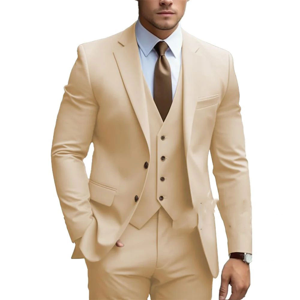 Men's Slim Fit 3-Piece Suit – Wedding & Business Formal Set