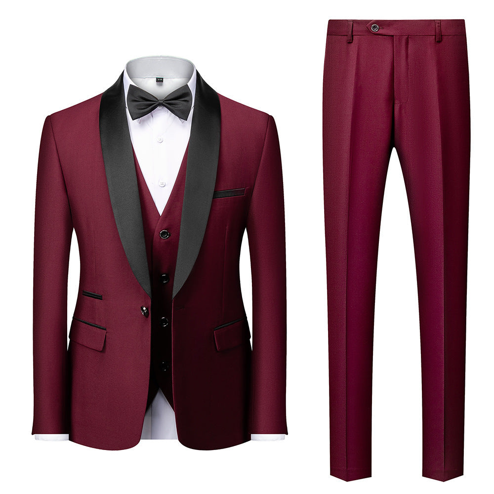 Men's Business Casual 3-Piece Suit – Slim Fit Wedding & Groom Tuxedo Set