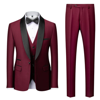 Men's Business Casual 3-Piece Suit – Slim Fit Wedding & Groom Tuxedo Set