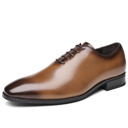 👞 Men’s Hand-Polished Leather Business Shoes – Formal Lace-Up Dress Shoe