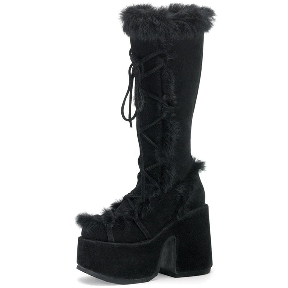 🔥 New Women’s Fashion Thick-Bottom Fur High-Heeled Boots