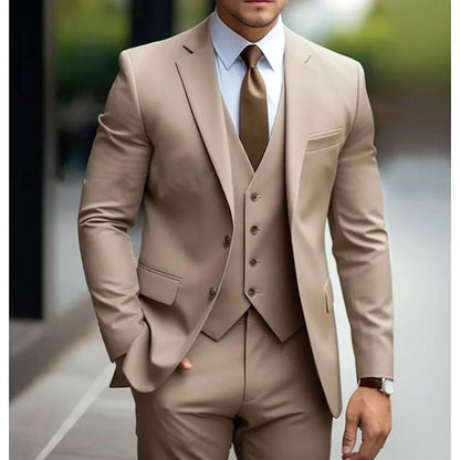 Men's Slim Fit 3-Piece Suit – Wedding & Business Formal Set