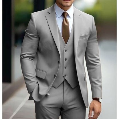Men's Slim Fit 3-Piece Suit – Wedding & Business Formal Set