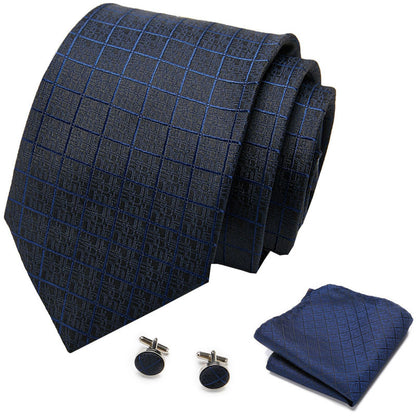 👔 Men’s Formal Business Tie Set – Tie, Pocket Square & Cufflinks