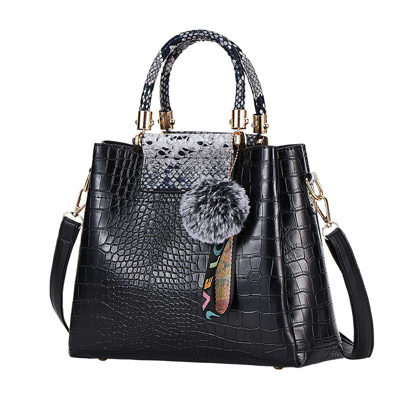 Crocodile Pattern 4-Piece Luxury Mother Tote & Shoulder Bag Set