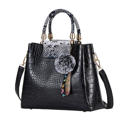 Crocodile Pattern 4-Piece Luxury Mother Tote & Shoulder Bag Set