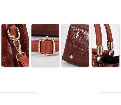 Crocodile Pattern 4-Piece Luxury Mother Tote & Shoulder Bag Set