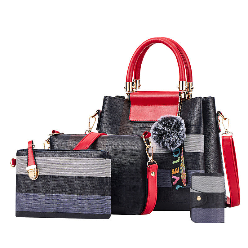 Crocodile Pattern 4-Piece Luxury Mother Tote & Shoulder Bag Set