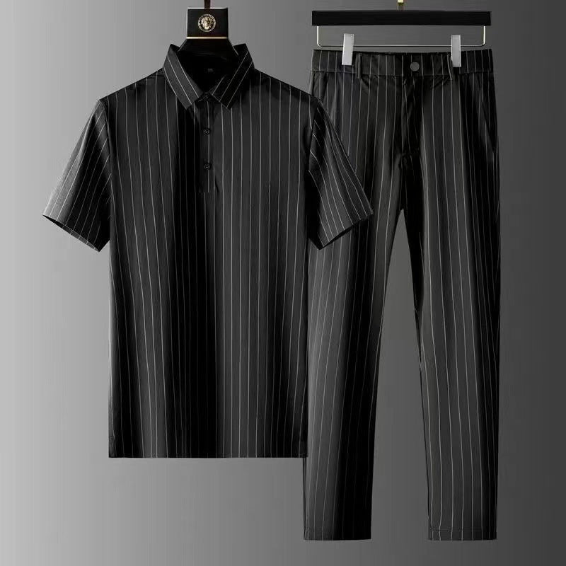 IceLine Men's Stripe Polo & Pant Set – Bullish Luxe Casualwear