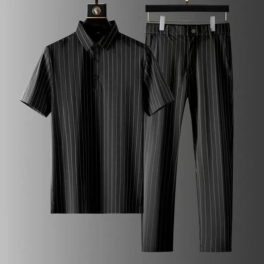 IceLine Men's Stripe Polo & Pant Set – Bullish Luxe Casualwear