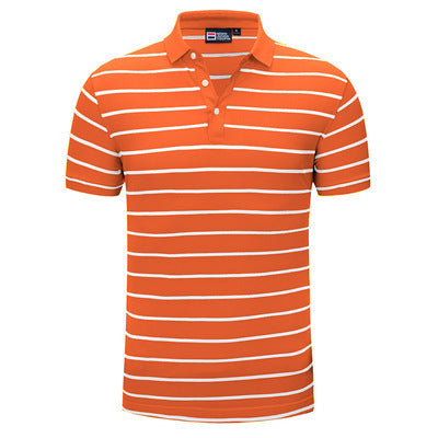 👕 Men’s Casual Striped Lapel Polo Shirt – Short Sleeve Summer Fit T-Shirt