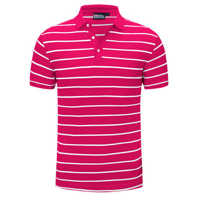 👕 Men’s Casual Striped Lapel Polo Shirt – Short Sleeve Summer Fit T-Shirt