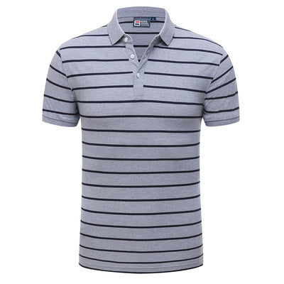 👕 Men’s Casual Striped Lapel Polo Shirt – Short Sleeve Summer Fit T-Shirt