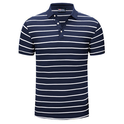 👕 Men’s Casual Striped Lapel Polo Shirt – Short Sleeve Summer Fit T-Shirt
