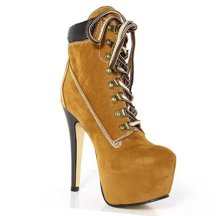 BuonoScarpe Women’s Platform High Heel Lace-Up Stiletto Ankle Boots – Sexy Nightclub & Streetwear Fashion Statement