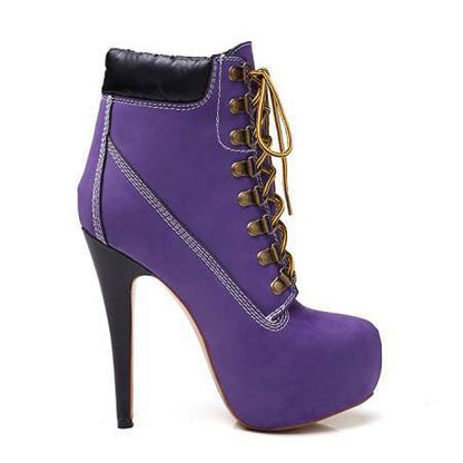 BuonoScarpe Women’s Platform High Heel Lace-Up Stiletto Ankle Boots – Sexy Nightclub & Streetwear Fashion Statement