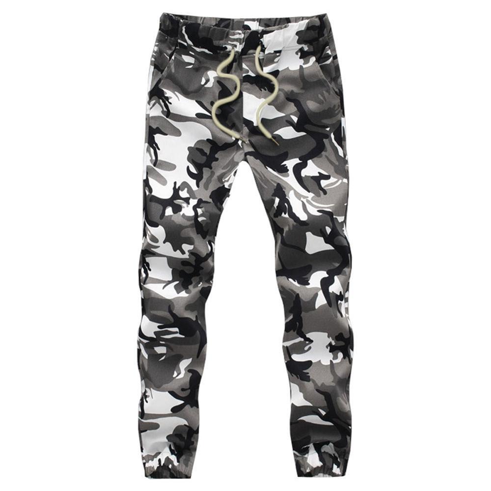Men’s Cotton Camouflage Jogger Pants – 5-Point Harem Fit Travel Style