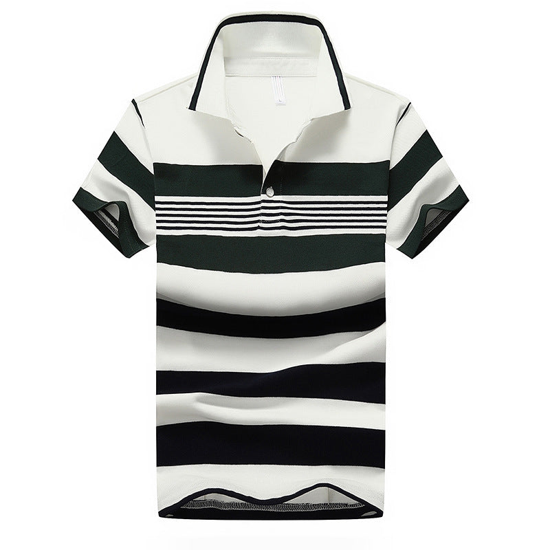 Men's Fitted Cotton Polo Shirt – Short Sleeve Summer T-Shirt with Contrast Collar