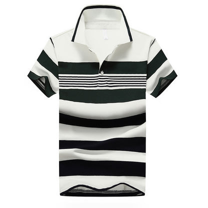 Men's Fitted Cotton Polo Shirt – Short Sleeve Summer T-Shirt with Contrast Collar