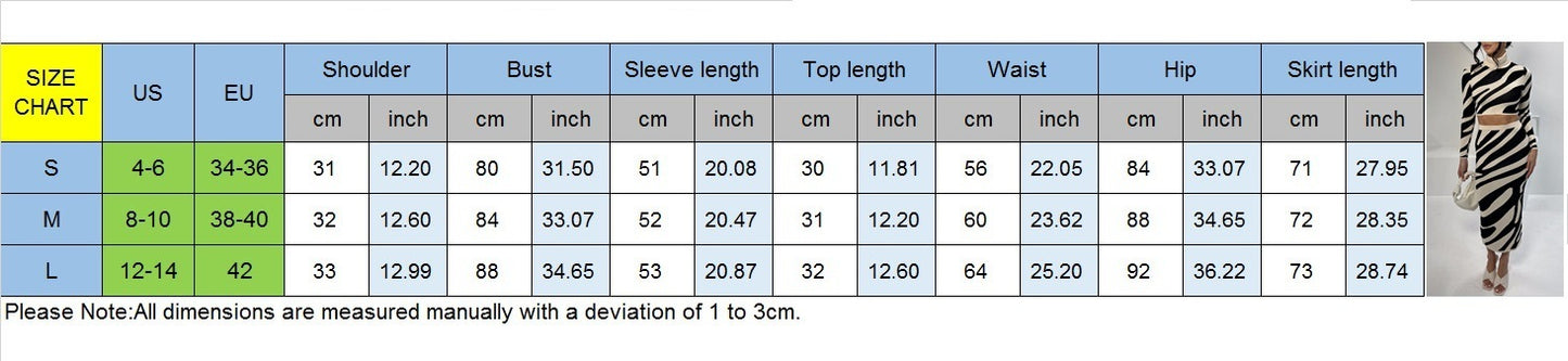 Top Striped Slim-fit Sheath Skirt Knitting Suit – Chic Zebra Vibes