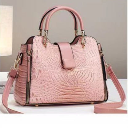 Women’s Crocodile Pattern Leather Tote – Elegant Handbag & Shoulder Messenger Bag
