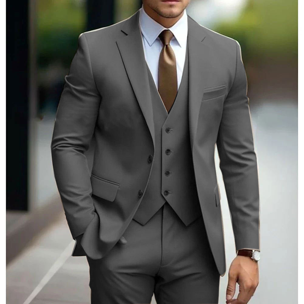 Men's Slim Fit 3-Piece Suit – Wedding & Business Formal Set