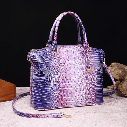 👜 Bold Luxe: Crocodile-Embossed Gradient Handbag with Convertible Strap