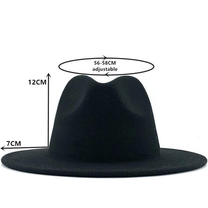 Two-Tone Wool Felt Fedora – Olive Green & Red Wide Brim Jazz Hat