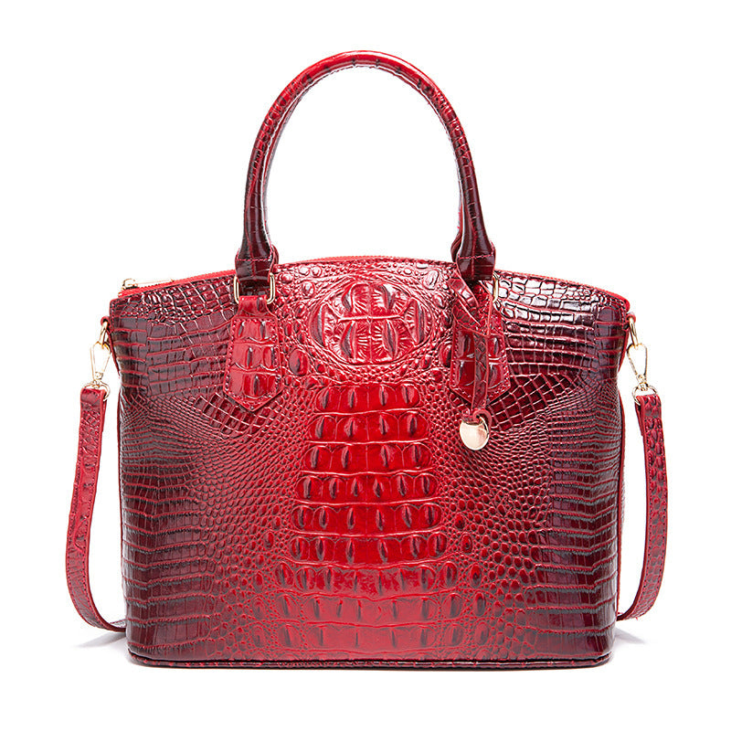 👜 Bold Luxe: Crocodile-Embossed Gradient Handbag with Convertible Strap