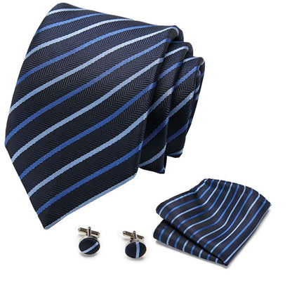 👔 Men’s Formal Business Tie Set – Tie, Pocket Square & Cufflinks