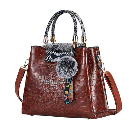 Crocodile Pattern 4-Piece Luxury Mother Tote & Shoulder Bag Set
