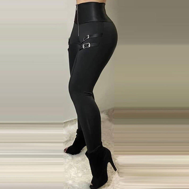 Lugentolo High Waist Skinny Trousers – Black Street Style Pencil Pants