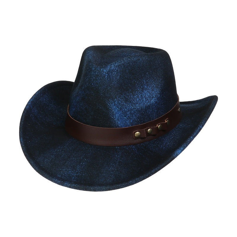 Western Retro Jazz Cowboy Hat – Twisted Flower Chain Fedora | Unisex Sunshade Outdoor Top Hat