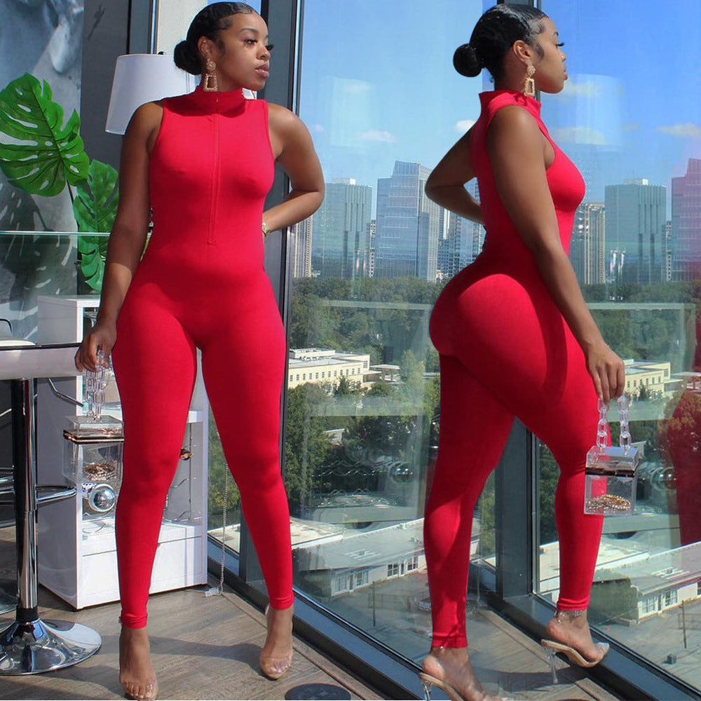 Snatched ZipFit Sleeveless Jumpsuit – Bullish SculptWear Edition