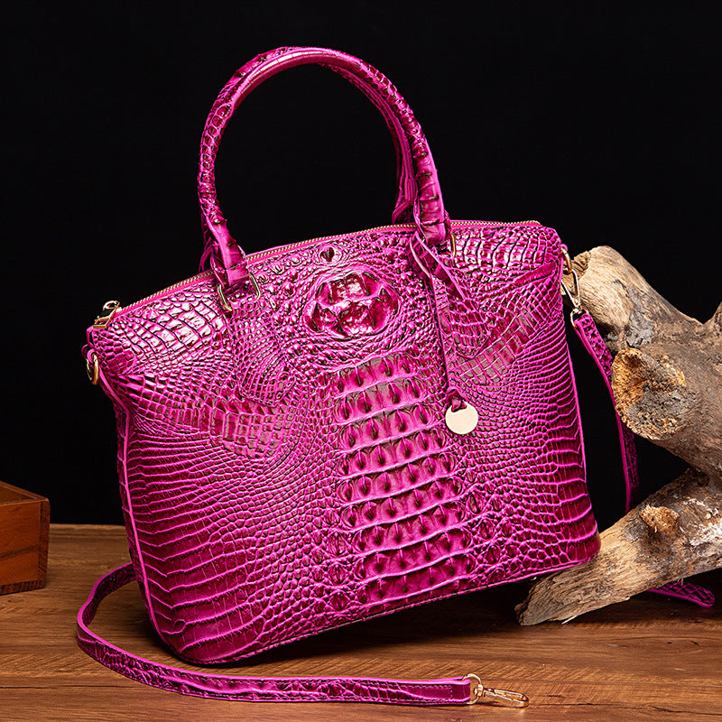 👜 Bold Luxe: Crocodile-Embossed Gradient Handbag with Convertible Strap