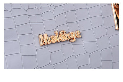 6-Piece Croc-Embossed Luxury Handbag Set – Tote, Satchel, Shoulder & Accessories