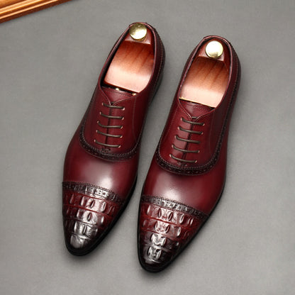 Autumn brogues men's business dress shoes retro British carved men's shoes trend single shoe tide