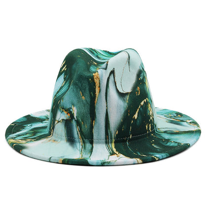 Unisex Digital Print Woolen Top Hat – Retro Conical Crown Fedora for Fashion & Travel (Multiple Colors)