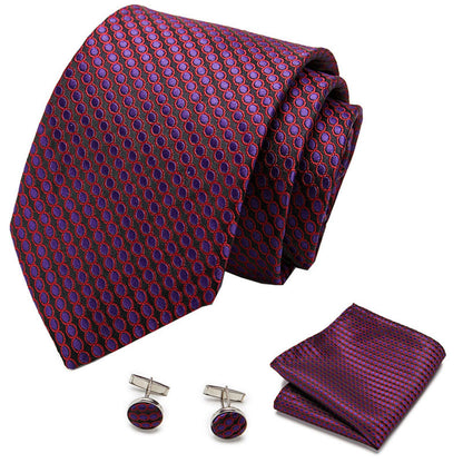 👔 Men’s Formal Business Tie Set – Tie, Pocket Square & Cufflinks