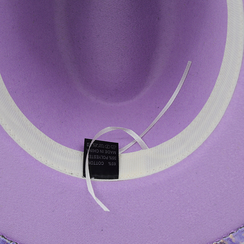 Unisex Digital Print Woolen Top Hat – Retro Conical Crown Fedora for Fashion & Travel (Multiple Colors)